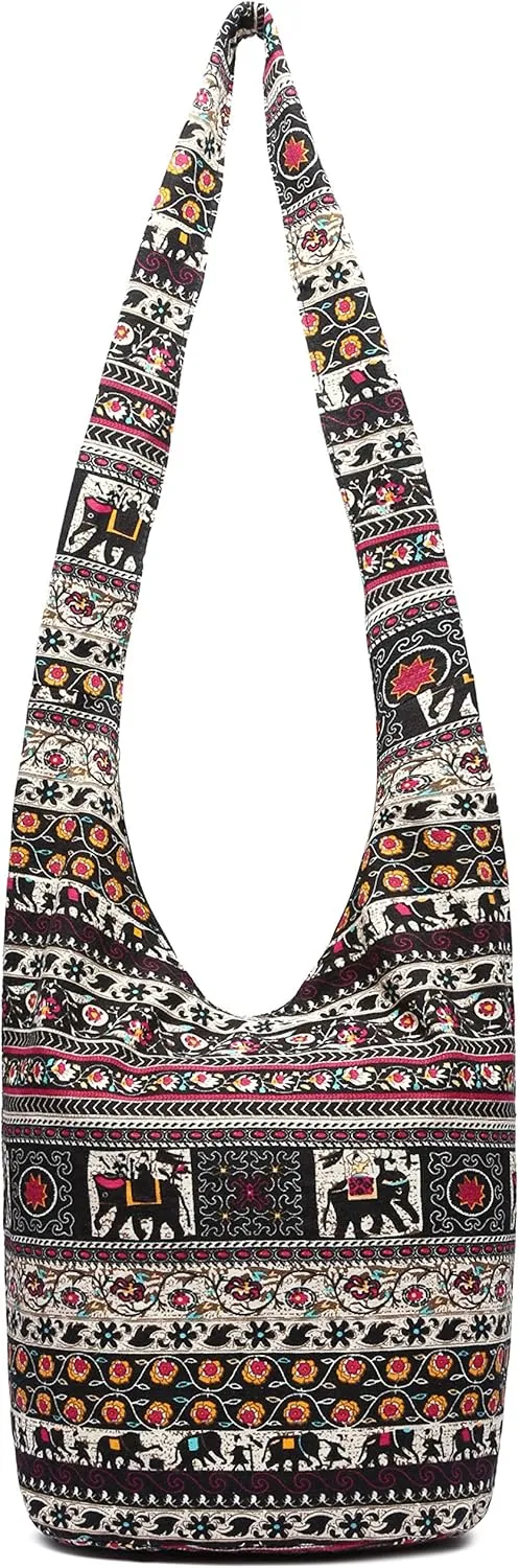 Women Shoulder Handbags Fashion canvas Hippie Crossbody Bags Bohemian Animal Prints Hobo Bags