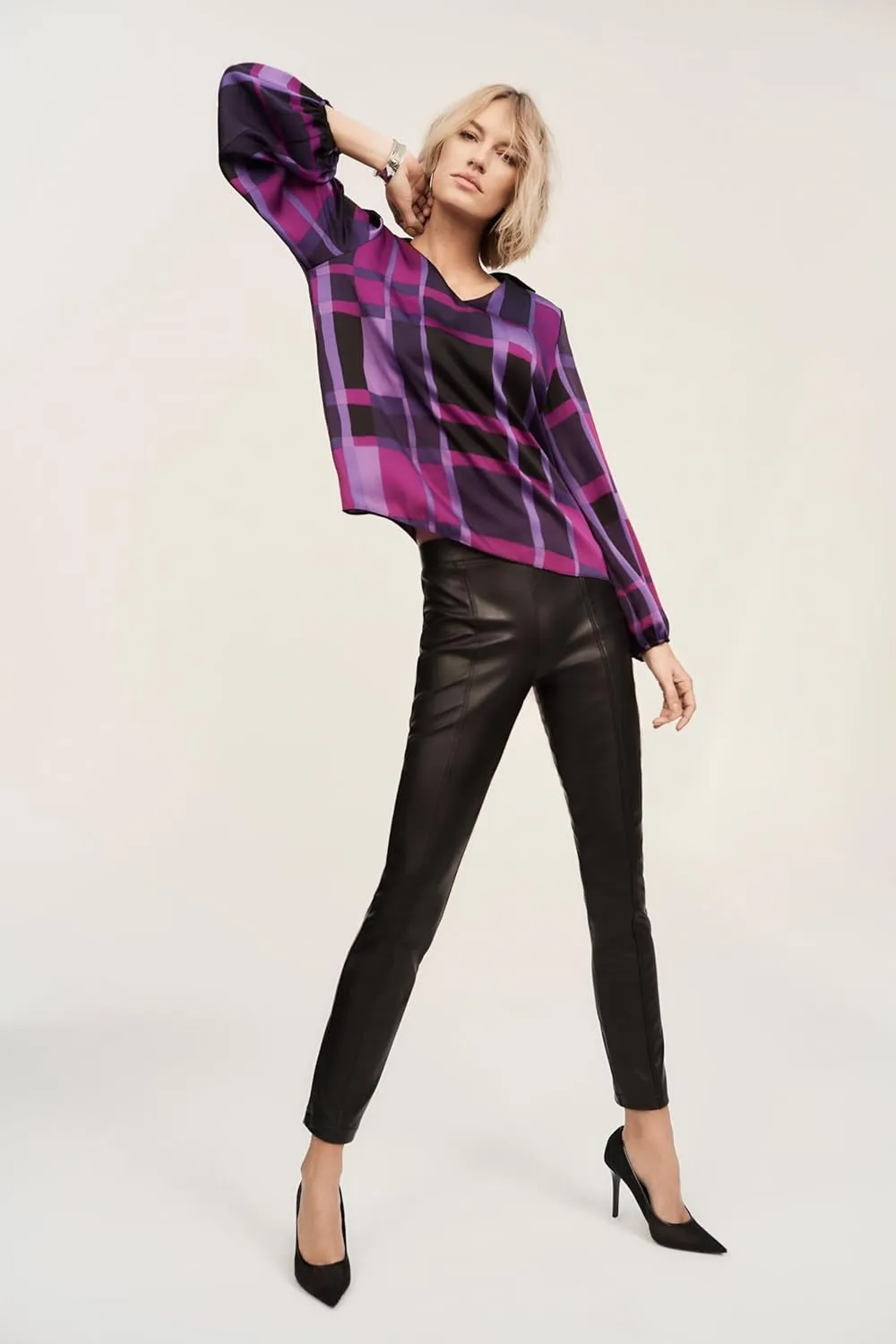 Women's Bonded Leatherette Slim Fit Pants