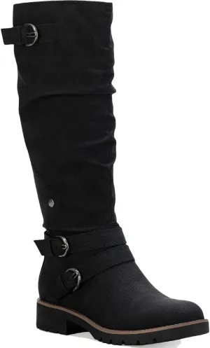 Womens Brinley Faux Leather Knee-High Boots Black 6.5 Medium (B,M)