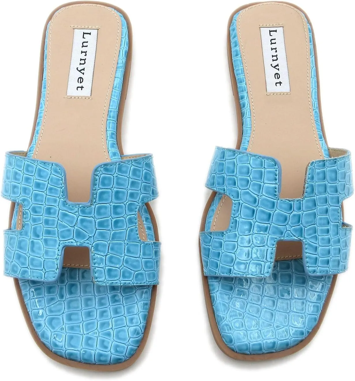 Women's Comfort Cushion Flat Sandal with Crocodile Pattern: Stylish Design Slide, Non-Slip Rubber Sole, Latex Insole for Comfort, Perfect for Parties, Gatherings, Casual Wear, Vacations, and Beach Days