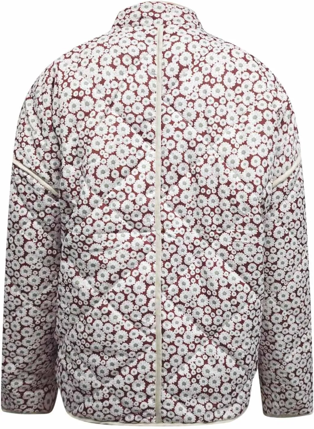 Womens Cropped Winter Jacket Lightweight Floral Print Winter Coats Long Sleeve Vintage Puffer Jacket