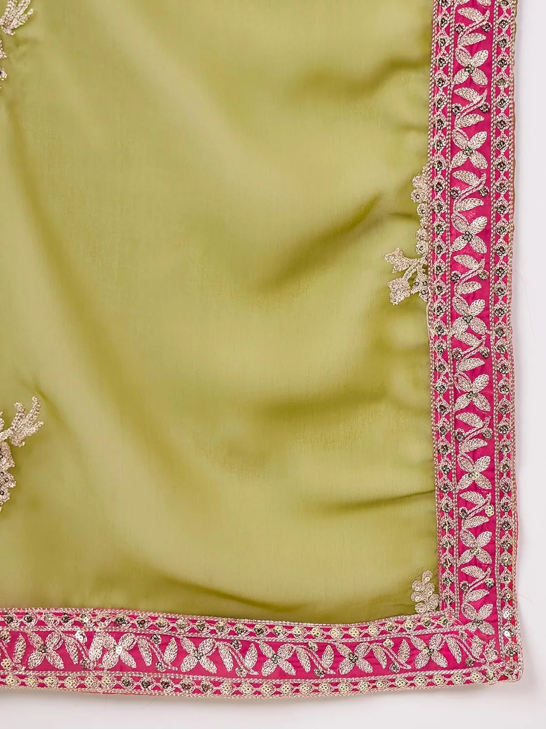 Women's Faux Georgette Fabric Zari embroidery Kurta With Palazzo