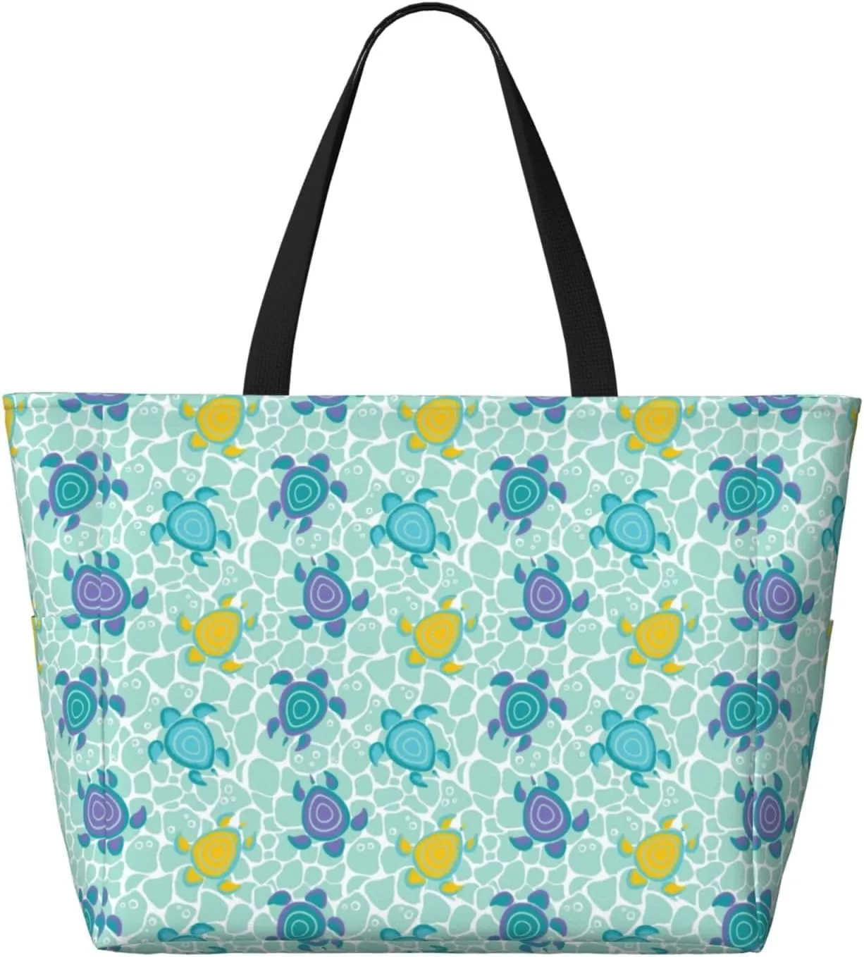 Women's Large Beach Bag Waterproof Travel Tote Bag with Pocket Sandproof Foldable Weekender Bags for Pool Vacation