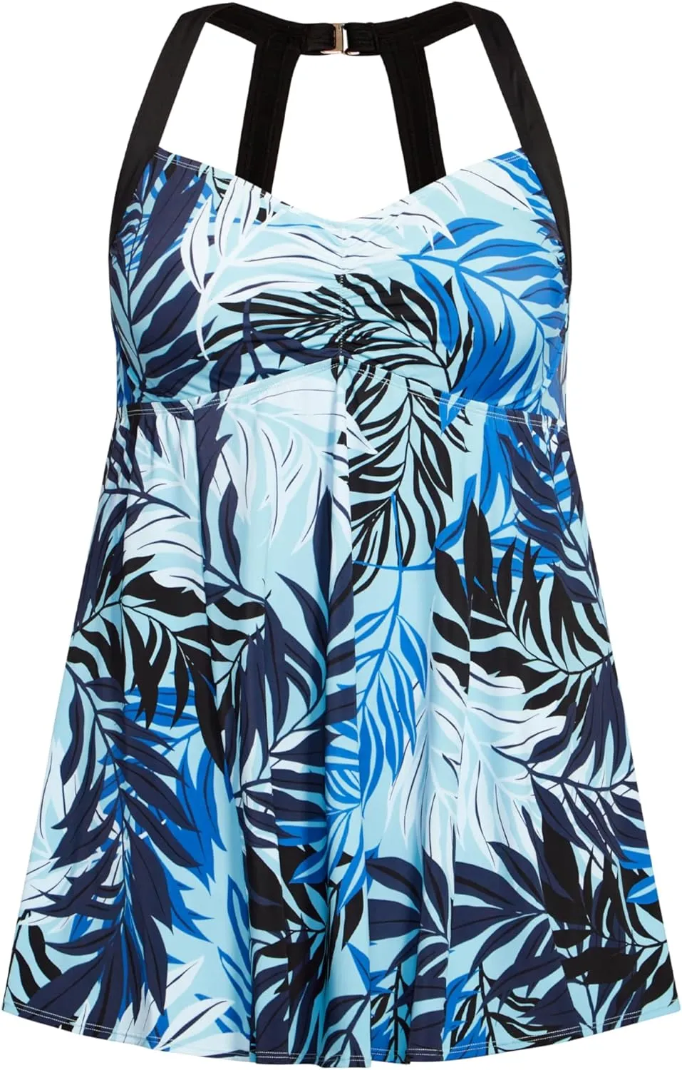Women's Plus Size Swim - Dress Halter Back Print