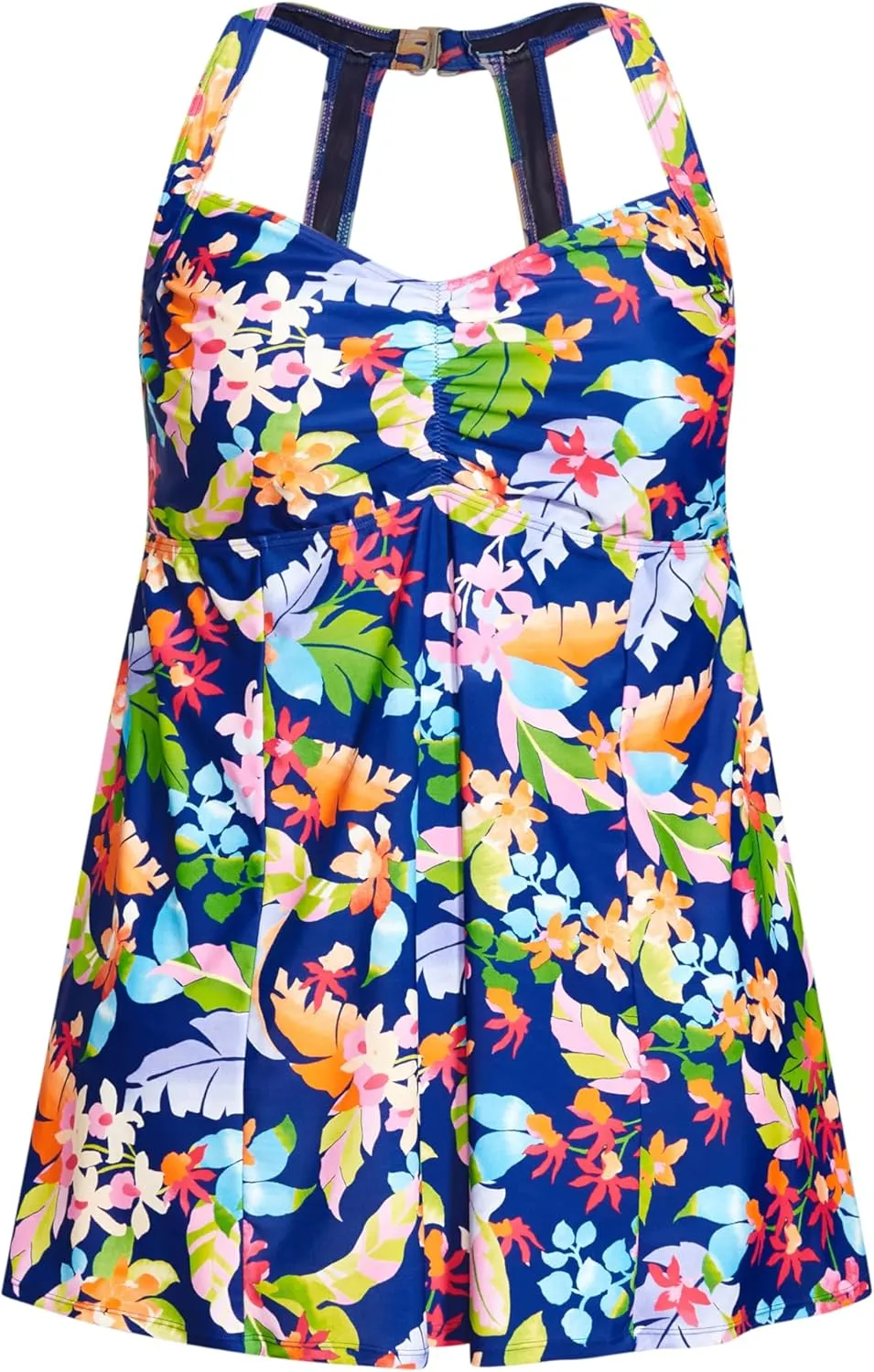 Women's Swim-Dress Halter Back Print