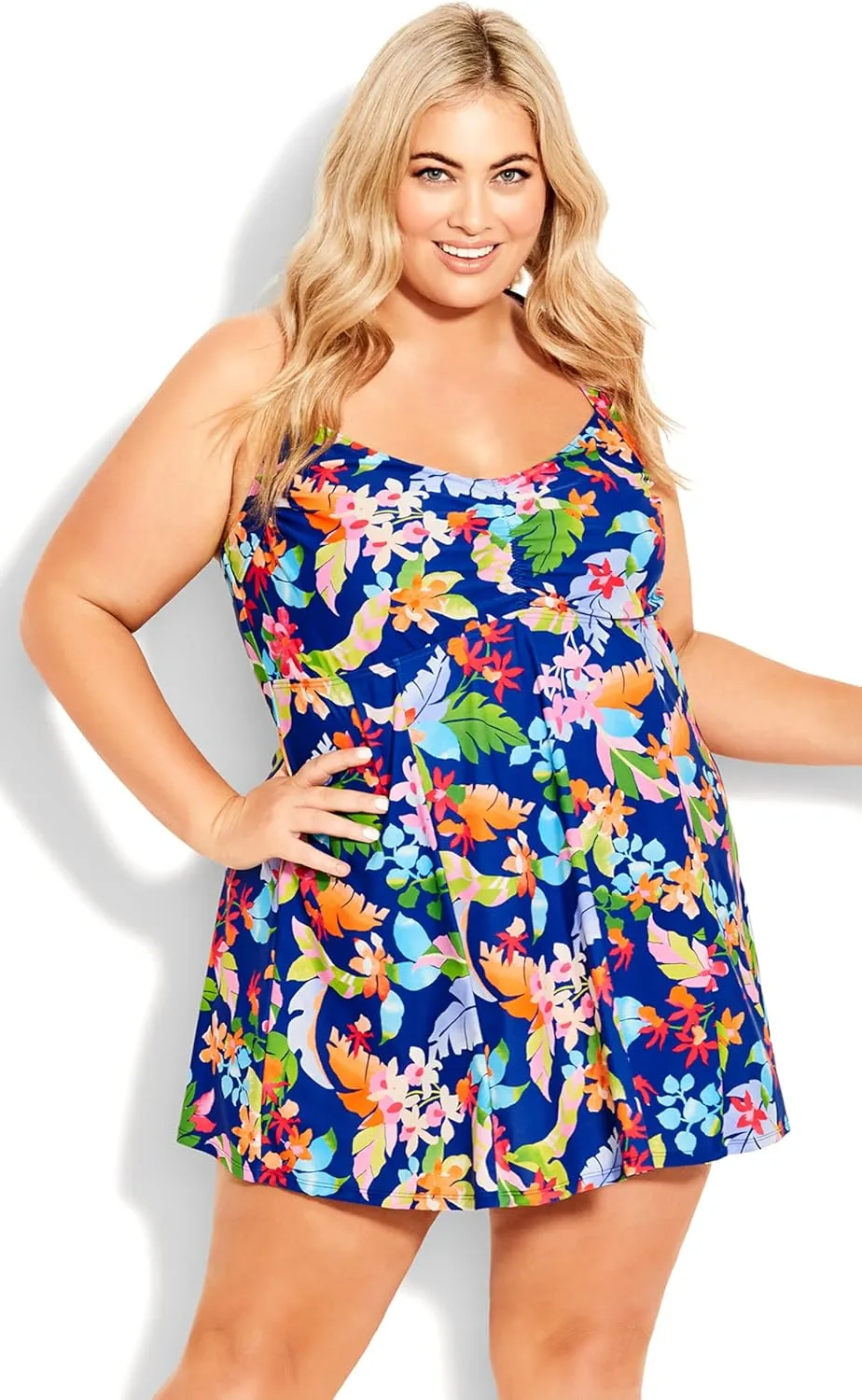 Women's Swim-Dress Halter Back Print