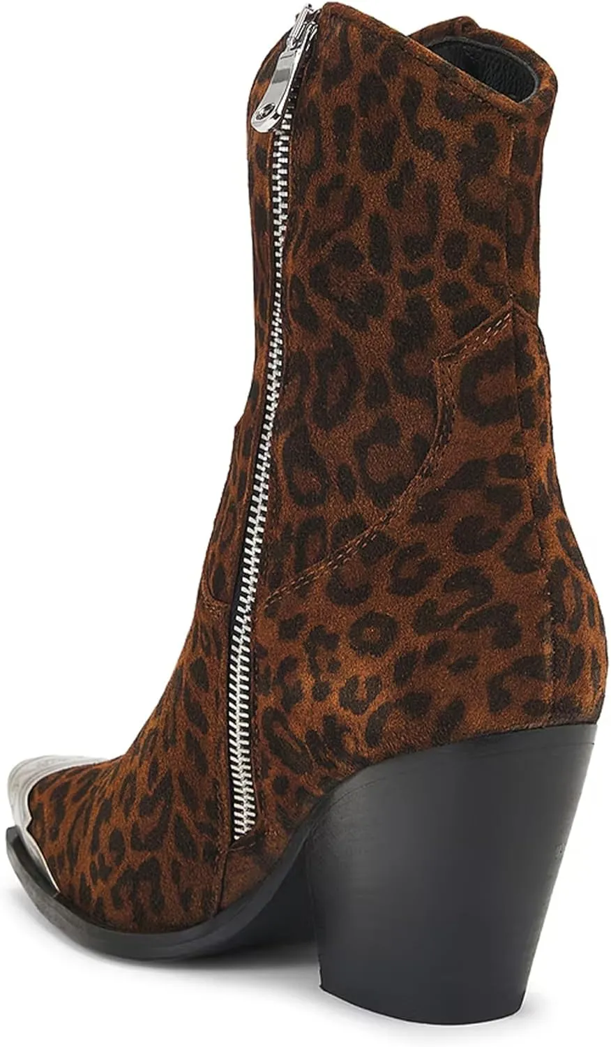 Womens Western Ankle Boots Engraved Metal Toe Cowgirl Booties Stacked Block Heeled Cowboy Boots Fashion Western Party Heeled Shoes