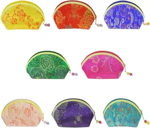 Wrapables Silk Embroidered Brocade Gift Jewelry Coin Pouch Purse (Set of 8)