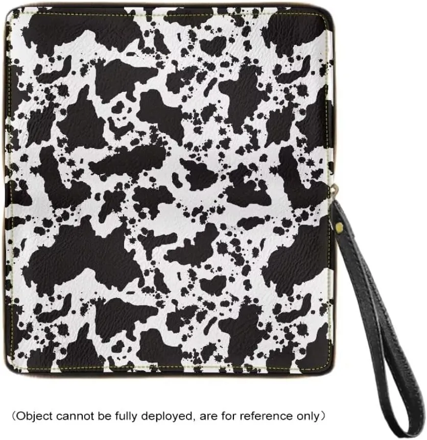 Wristlet Wallet for Women Black Cow Spots Pattern Zip Purse Leather Wallet Coin Purse for Men Card Holder Phone Organizer