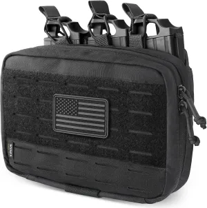 WYNEX Molle Mag Pouch,Tactical Molle Admin Pouch of Laser Cut, Triple Magazine Pouch with Molle Utility Pouch for AR M4 M16 Mag, Tactical Medical EMT EDC Pouch