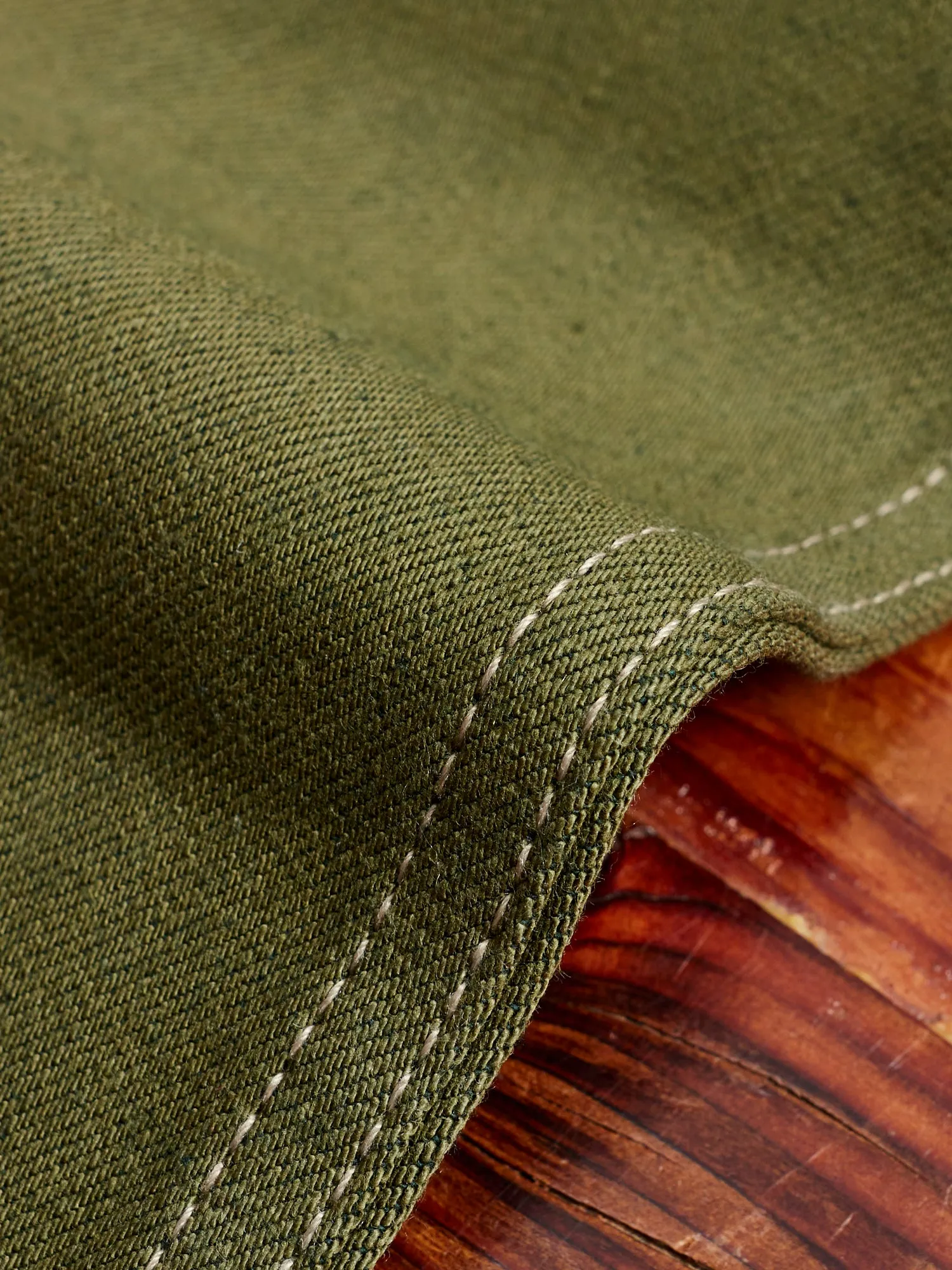 X060 13.5oz Olive Green Selvedge Denim - Spikes Fit