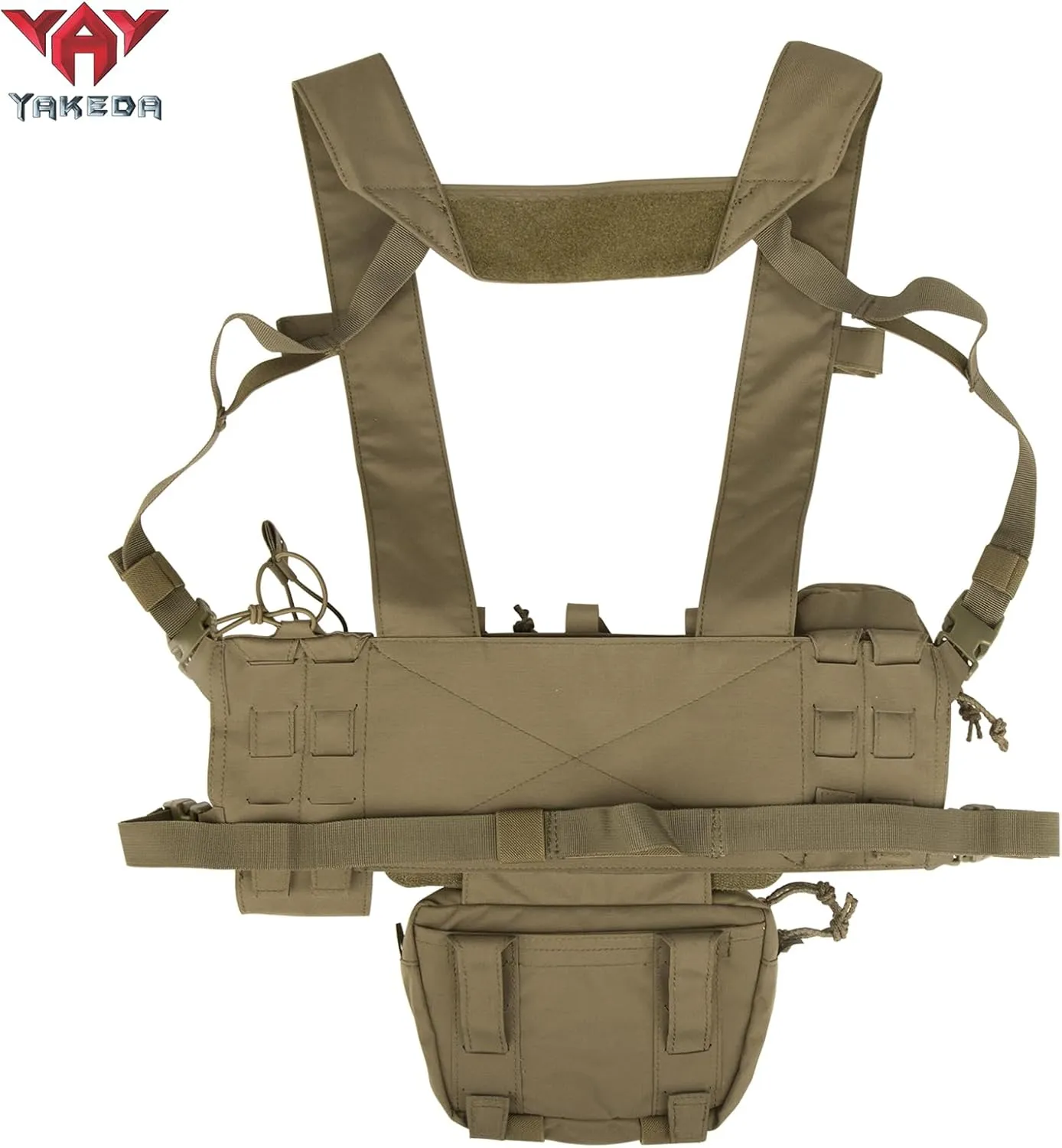 YAKEDA Tactical Chest Mini Rig Vest with Magazine Pouch Adjustable Detachable Laser-cutting Molle Modular Chest Vest