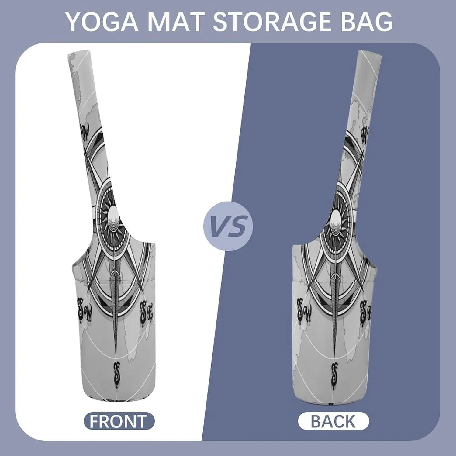 Yoga Mat Bag, Soft Canvas Storage Bag Fashion Mat Bag for Clothes Dorm Organizer with Pocket Shoulder Strap