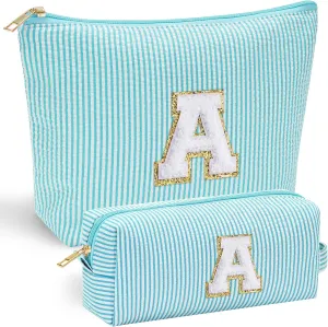 YOOLIFE Skincare for Girls 10-12 - Personalized Initial Makeup Bag丨Cosmetic Bag丨Travel Toiletry Bag丨Birthday Gifts for Women Her Bridesmaid Friend Wife Girlfriend Daughter Teacher Birthday Gifts A