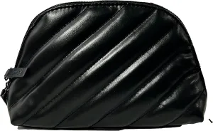 Yves Saint Laurent YSL Cosmetic BLACK QUILTED DOME Pouch Makeup Bag YSL QUILT Fragrance Bag (8L X 5H X 2W) - 0379