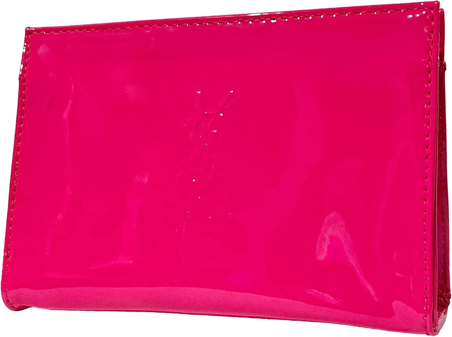 Yves Saint Laurent YSL Cosmetic Pink Snap Pouch Makeup Bag YSL Fragrance Bag (7L X 4.5H X 2W) - SMALL