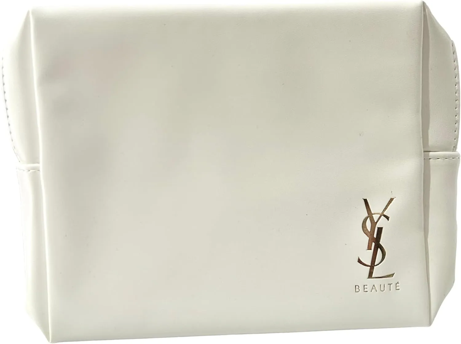 Yves Saint Laurent YSL Cosmetic White Zip Pouch Makeup Bag YSL Fragrance Bag (6.25L X 5.25H X 2W) - 9042