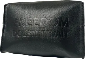 Yves Saint Laurent YSL FREEDOM DOESNT WAIT Cosmetic Black Large Pouch Makeup Bag YSL Fragrance Bag (8L X 5H X 4W) - Large 5369
