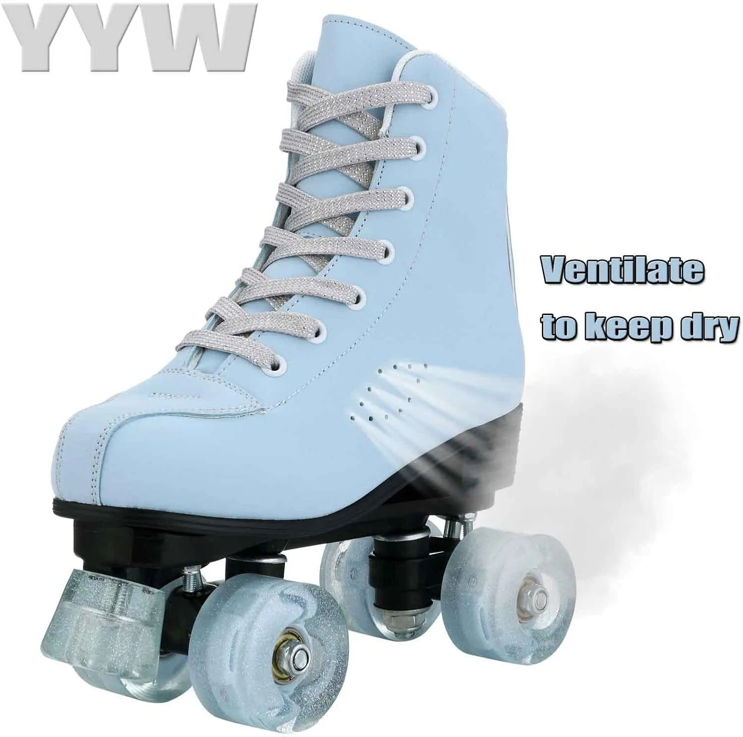 YYW Roller Skates for Women and Men Funky Leopard-Print Outdoor Skates PU Leather Roller Skates