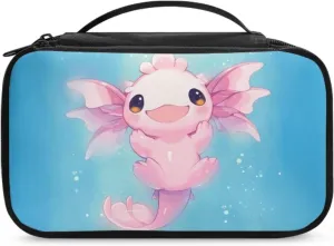 Yzaoxia Axolotl Small Cosmetic Bag for Purse for Women Cute Makeup Bags with Zipper Ladies Portable Make Up Bag for Travel Organizer Wash Bags Roomy Pocket