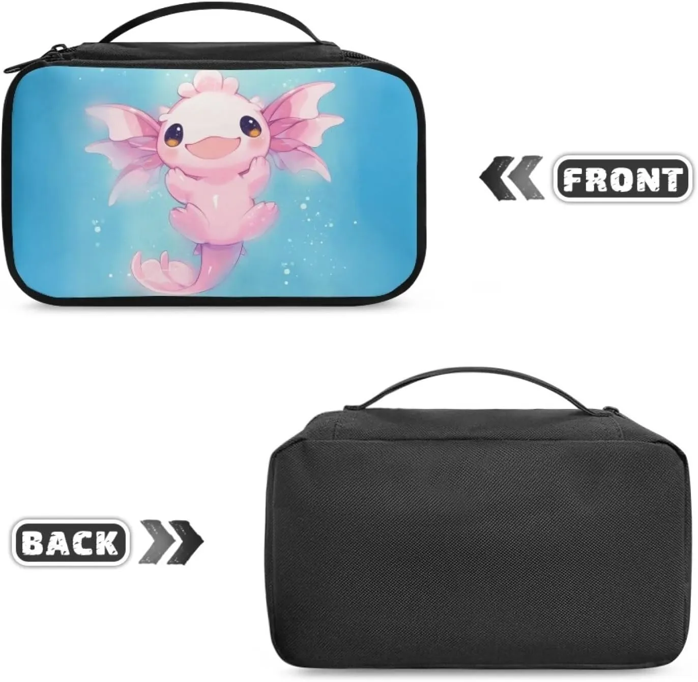 Yzaoxia Axolotl Small Cosmetic Bag for Purse for Women Cute Makeup Bags with Zipper Ladies Portable Make Up Bag for Travel Organizer Wash Bags Roomy Pocket