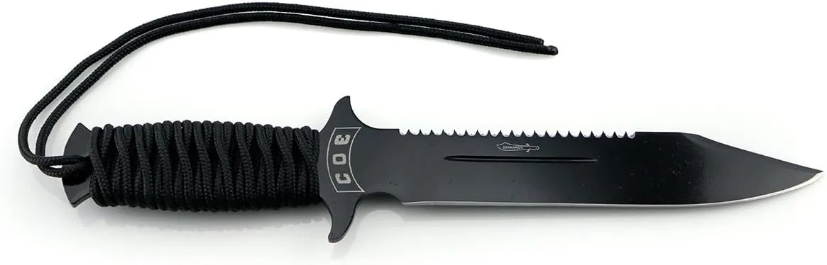 Zakharov Black Widow 9" Tactical Collector's Knife with Leather Sheath, Ergonomic Handle, Knife for Camping, Hiking, Outdoor