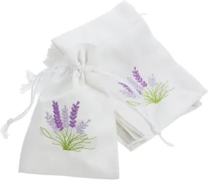 Zerodeko 10pcs Sachet Empty Bags Lavender Linen Fabric Bag Embroidered Drawstring Bag Candy Cotton Pouch Mini Fragrance Sack S