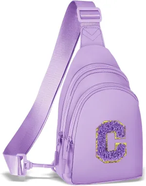 ZLFSRQ Small Initial Sling Bag Crossbody Bag for Women Cute Personalized Letter Chest Bag Fanny Pack Cross Body Purse