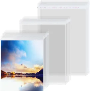 Zonon 240 Pieces Clear Cellophane Bags Self Sealing Clear Sleeves Transparent Sealing Bag for Art Print Photo Framing Mats and Craft Wrapping, 5 x 7 Inch, 8 x 10 Inch, 11 x 14 Inch